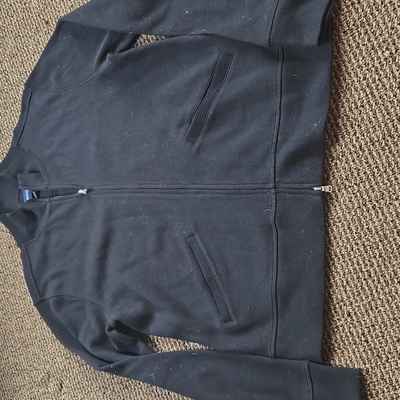 Faconnable Sweaters - Faconnable Black Full Zip-Up Sweater Cotton